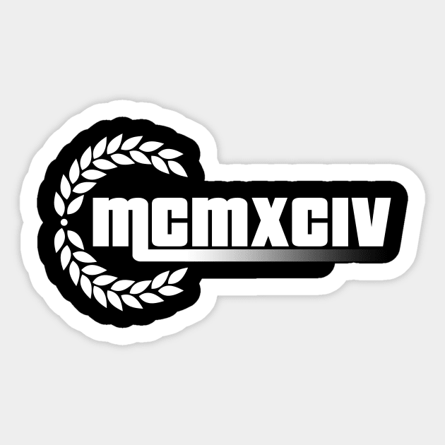 1994 Roman numerals Sticker by hoopoe